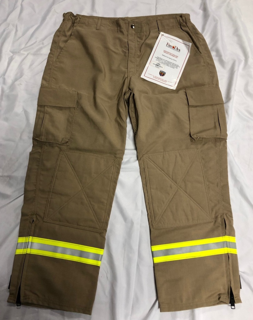 FireDex Pants Chieftain Deluxe Wildland, 6oz Nomex with 2" Triple Trim, TAN Size 2XL *Sale